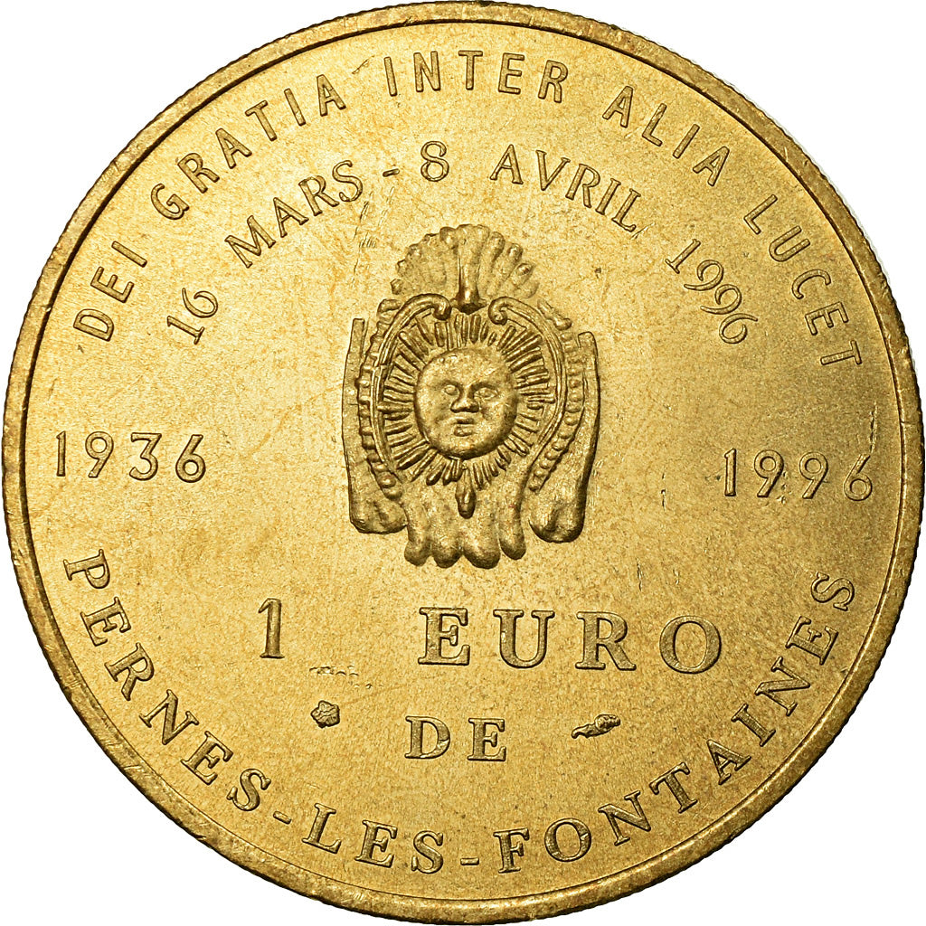 Francja, Token, 1 Euro de Pernes-les-Fontaines, 1996, MS(64)