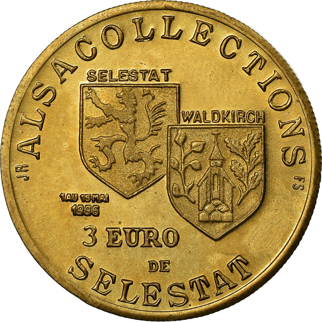 Frankrijk, Token, 3 Euro de Sélestat, 1996, FDC, Copper-Nickel-Aluminum