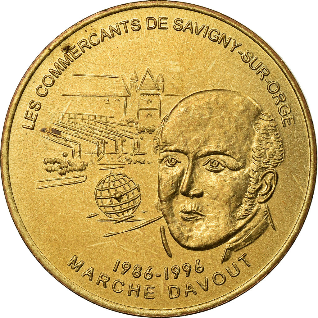 France, Token, 1 Euro de Savigny-sur-Orge, 1996, MS(63), Copper-Nickel-Aluminum