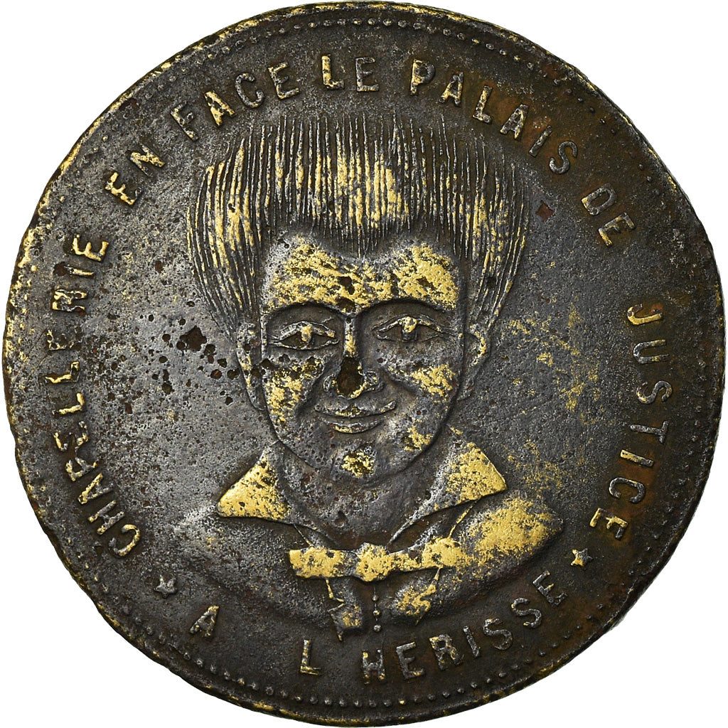 France, Token, L'Hérisse, Chapellerie, Reims, VF(20-25), Brass
