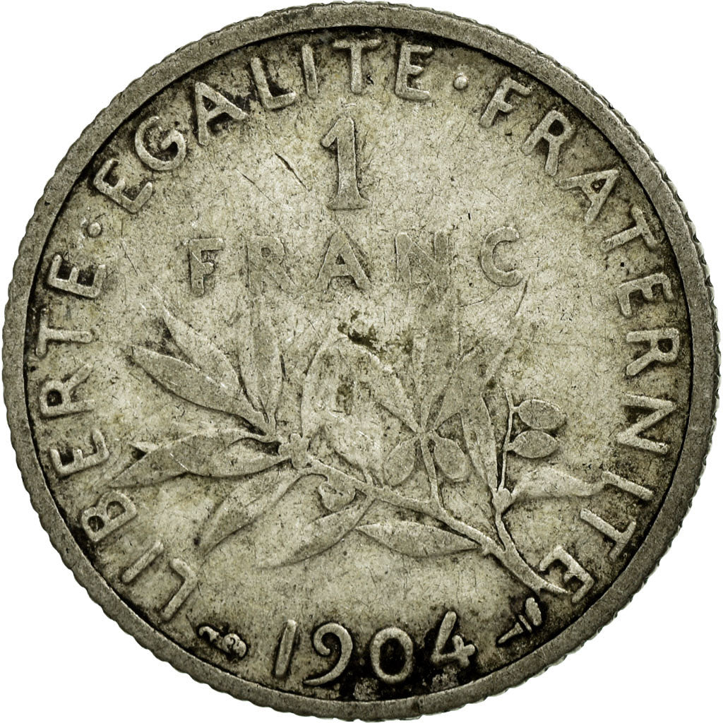 Coin, France, Semeuse, Franc, 1904, VF(20-25), Silver, Gadoury:467
