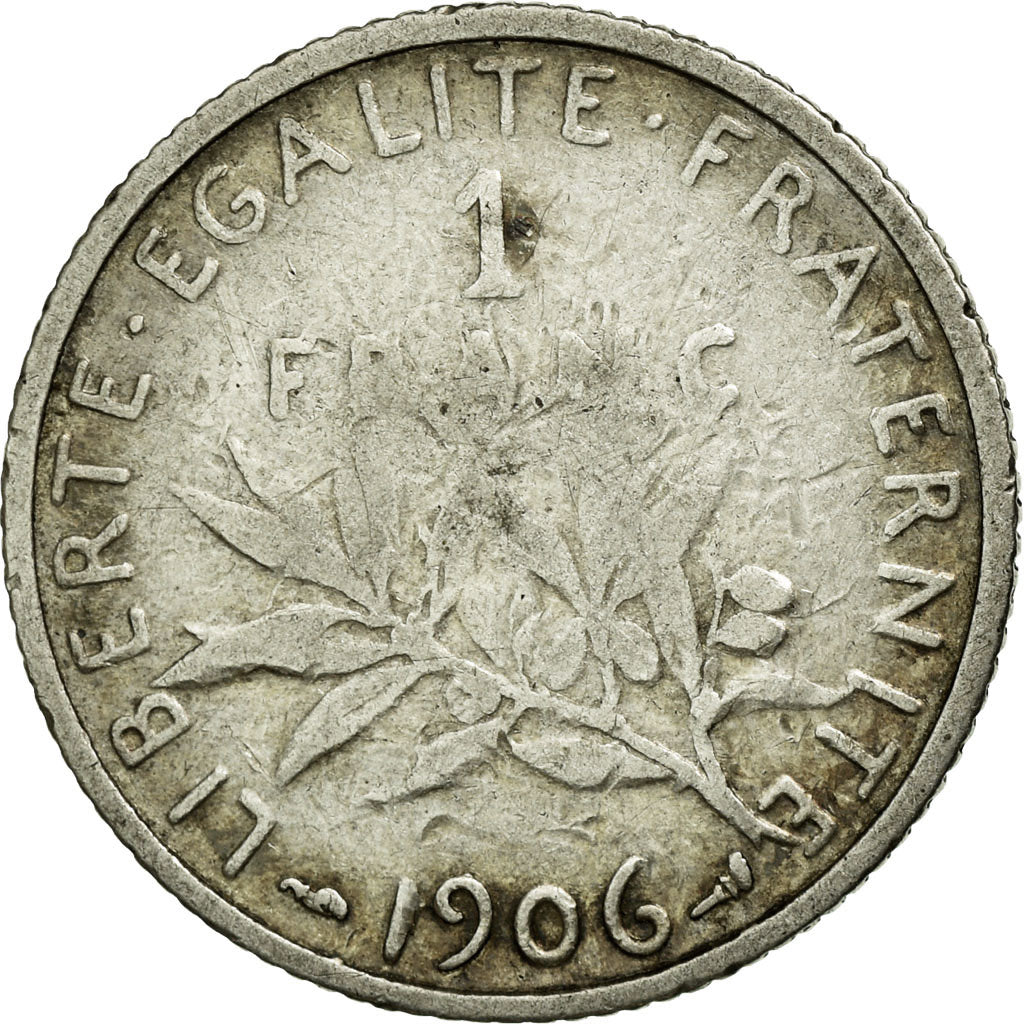Monnaie, France, Semeuse, Franc, 1906, TB, Argent, Gadoury:467