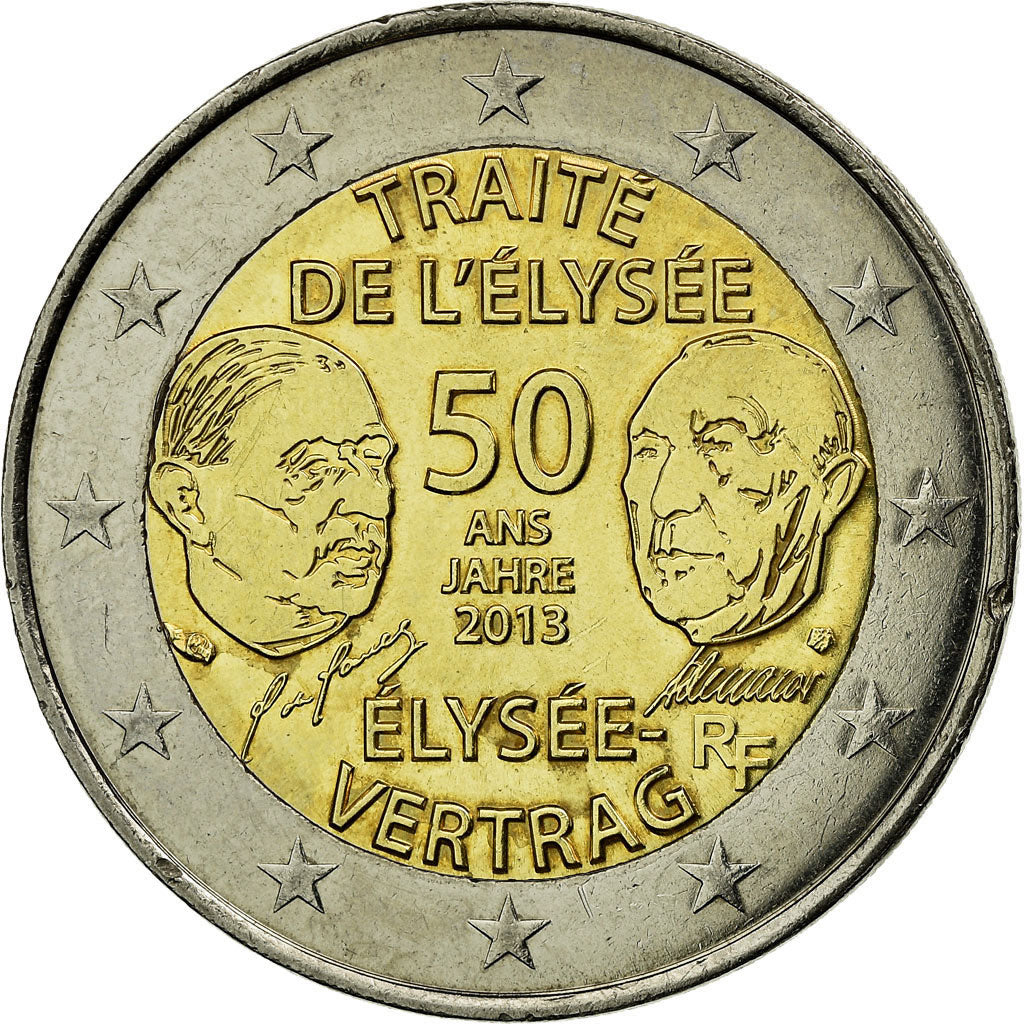 Francia, 2 Euro, French-German Friendship, 50th Anniversary, 2013, SPL-