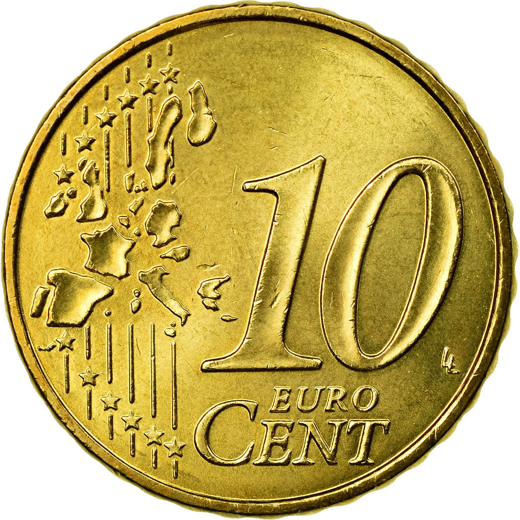 Francia, 10 Euro Cent, 2003, SPL-, Ottone, Gadoury:4a., KM:1285