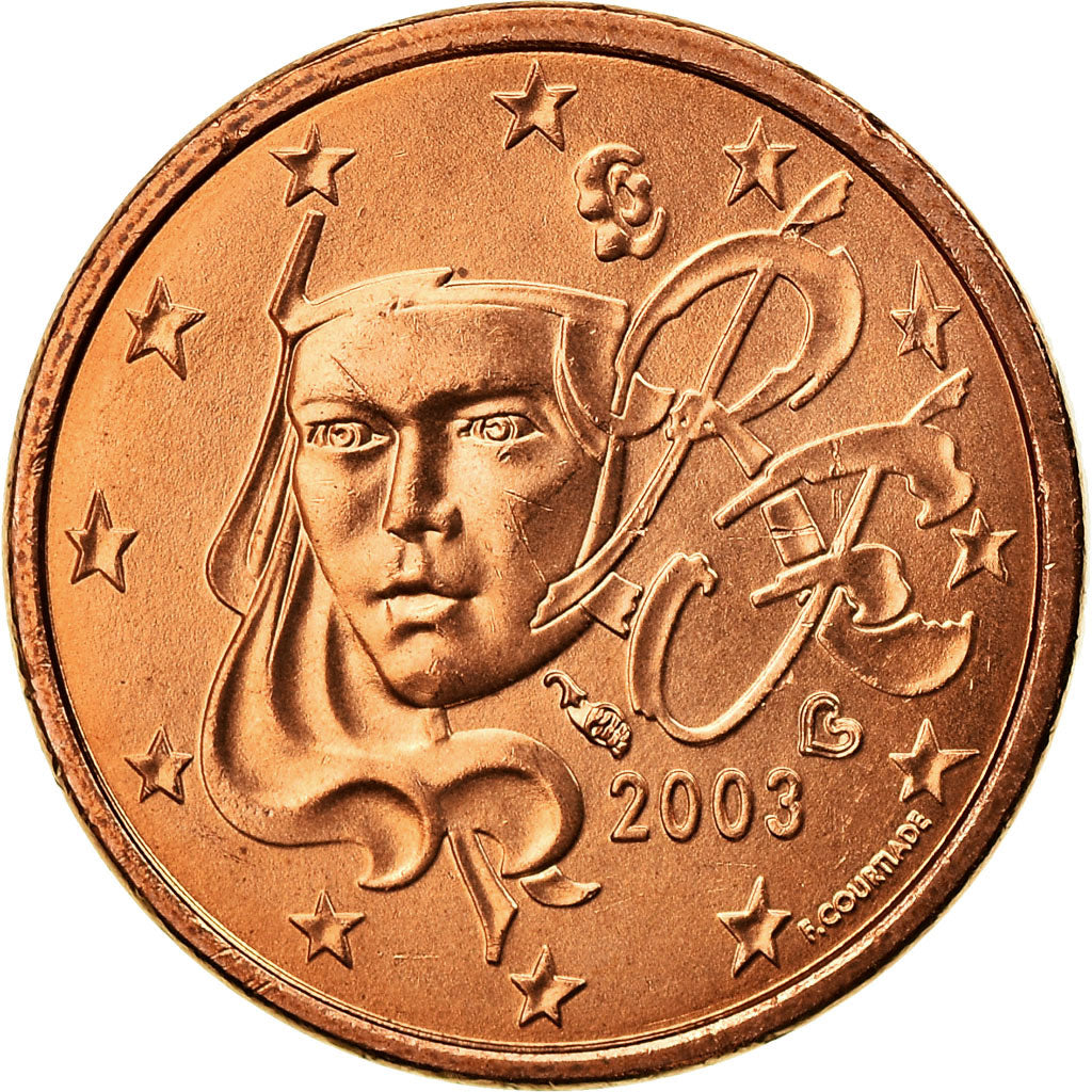France, Euro Cent, 2003, SPL, Copper Plated Steel, Gadoury:1., KM:1282