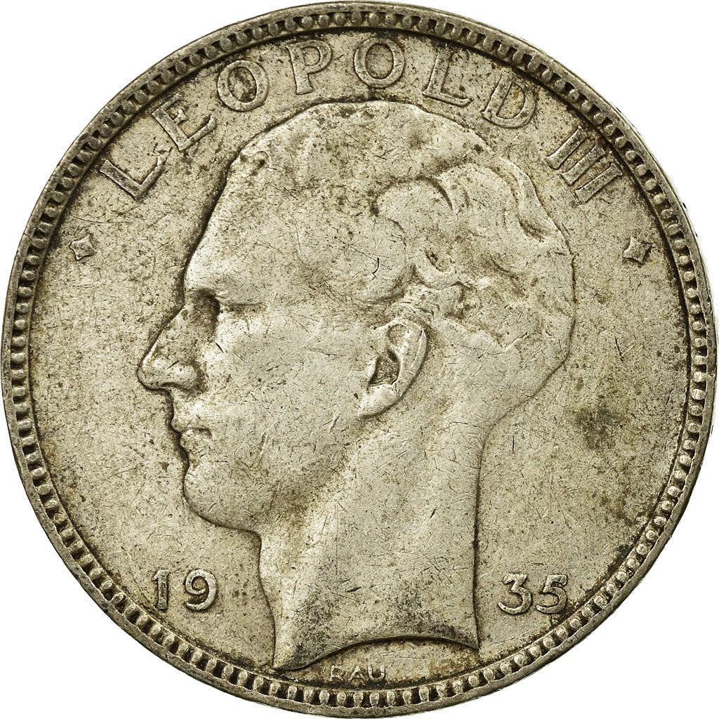 Coin, Belgium, 20 Francs, 20 Frank, 1935, VF(30-35), Silver, KM:105