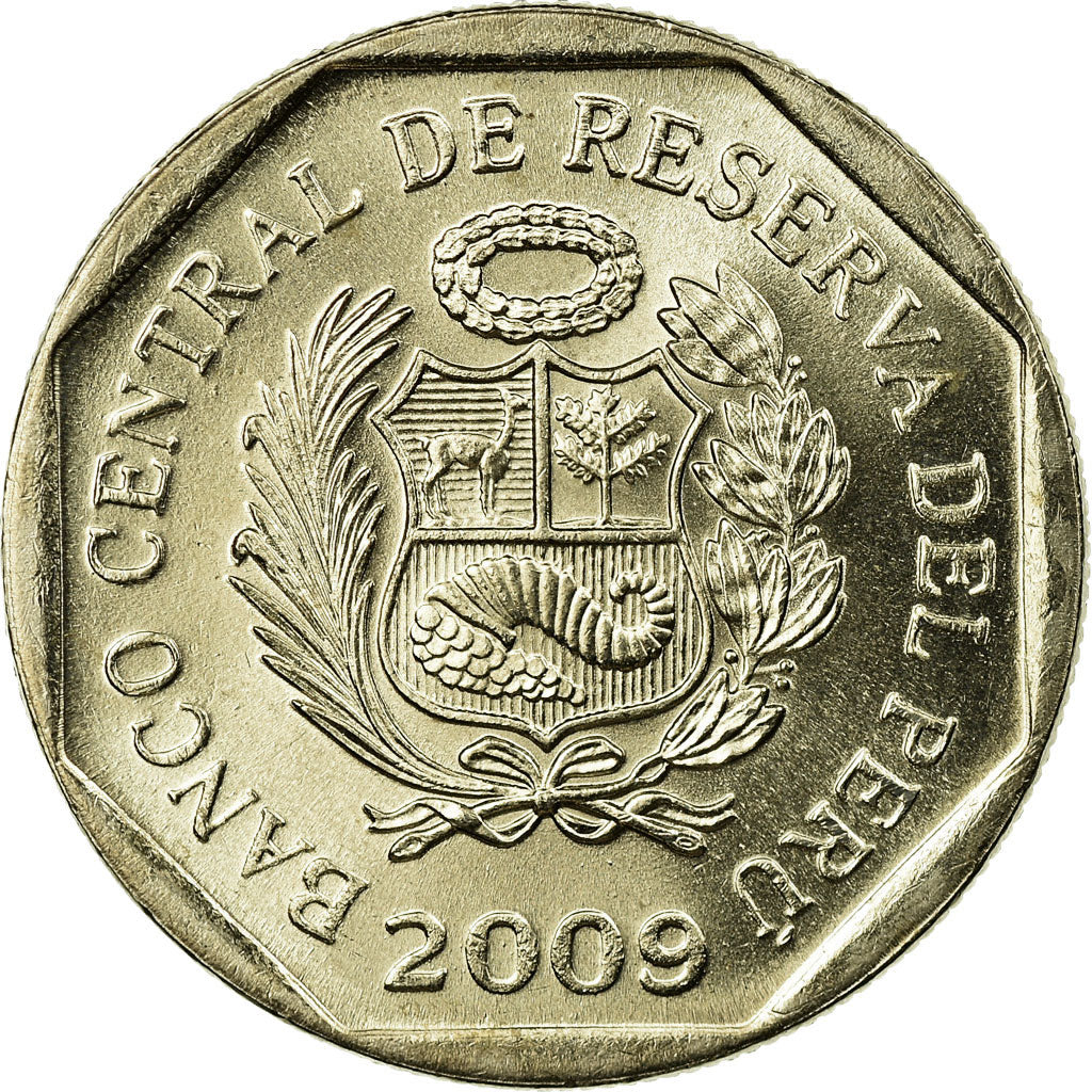 Munten, Peru, Nuevo Sol, 2009, Lima, PR, Copper-Nickel-Zinc, KM:308.4