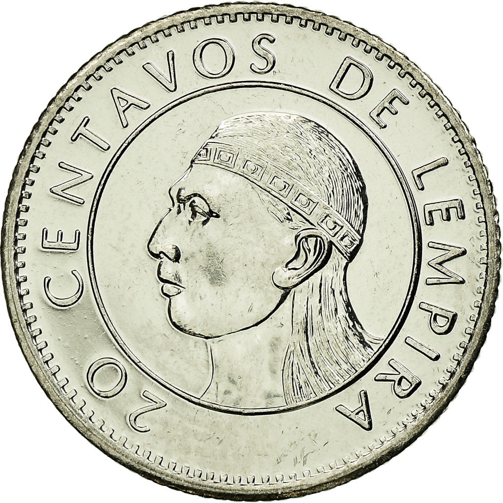 Moneda, Honduras, 20 Centavos, 1991, SC, Níquel chapado en acero, KM:83a.1