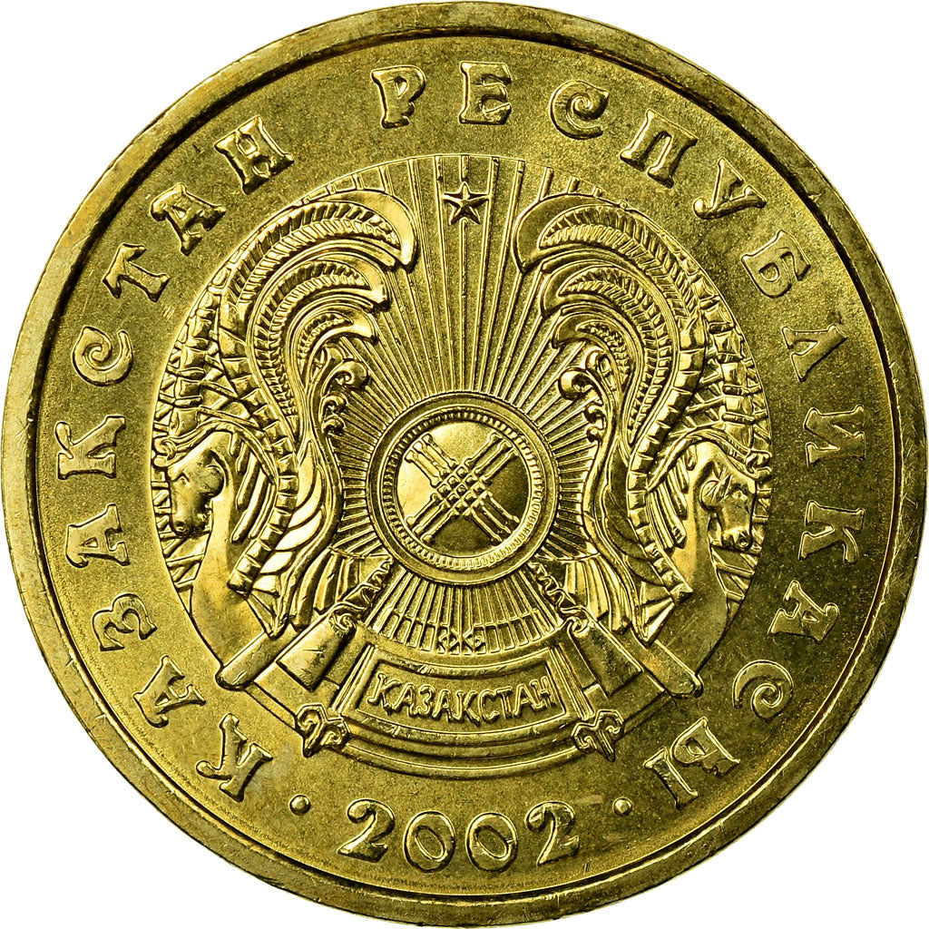 Moneta, Kazakistan, 10 Tenge, 2002, Kazakhstan Mint, SPL-, Nichel-ottone, KM:25