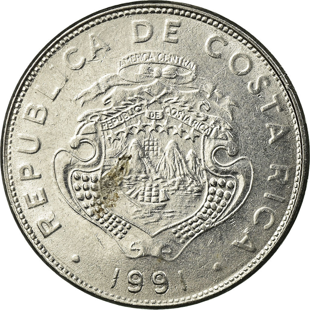 Coin, Costa Rica, Colon, 1991, EF(40-45), Stainless Steel, KM:210.1