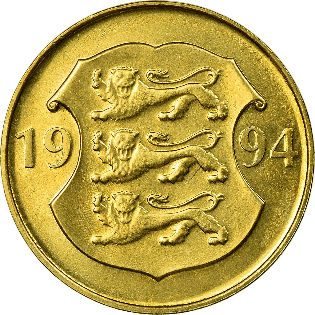 Coin, Estonia, 5 Krooni, 1994, EF(40-45), Aluminum-Bronze, KM:30
