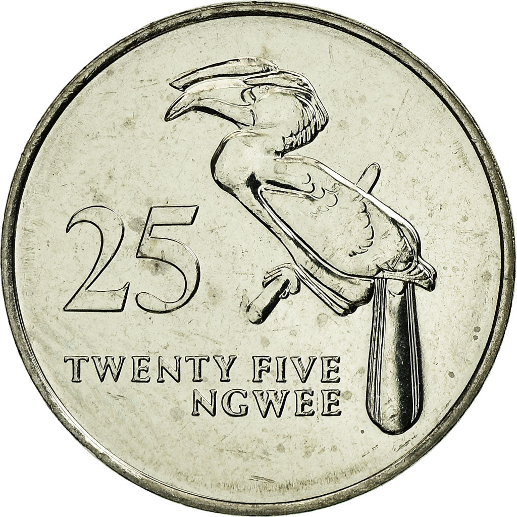 Monnaie, Zambie, 25 Ngwee, 1992, British Royal Mint, TTB, Nickel plated steel