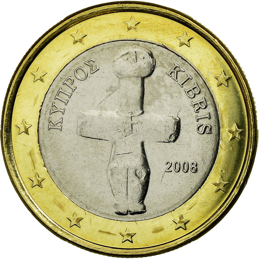 Chipre, Euro, 2008, EF(40-45), Bimetálico, KM:84