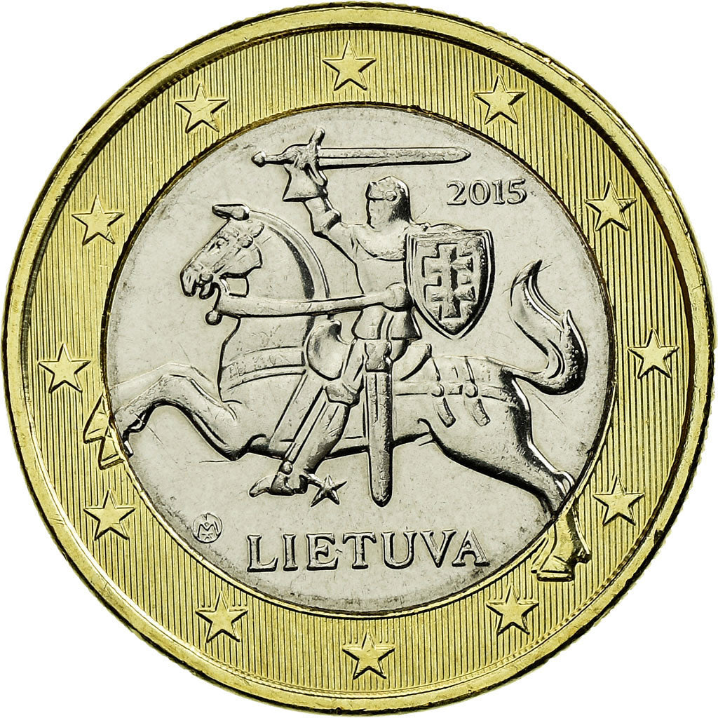 Lituania, Euro, 2015, EBC, Bimetálico, KM:211