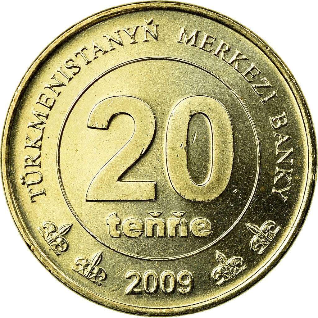 Münze, Turkmanistan, 20 Tenge, 2009, VZ, Messing, KM:99