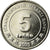Moeda, Turquemenistão, 5 Tenge, 2009, AU(55-58), Aço Niquelado, KM:97