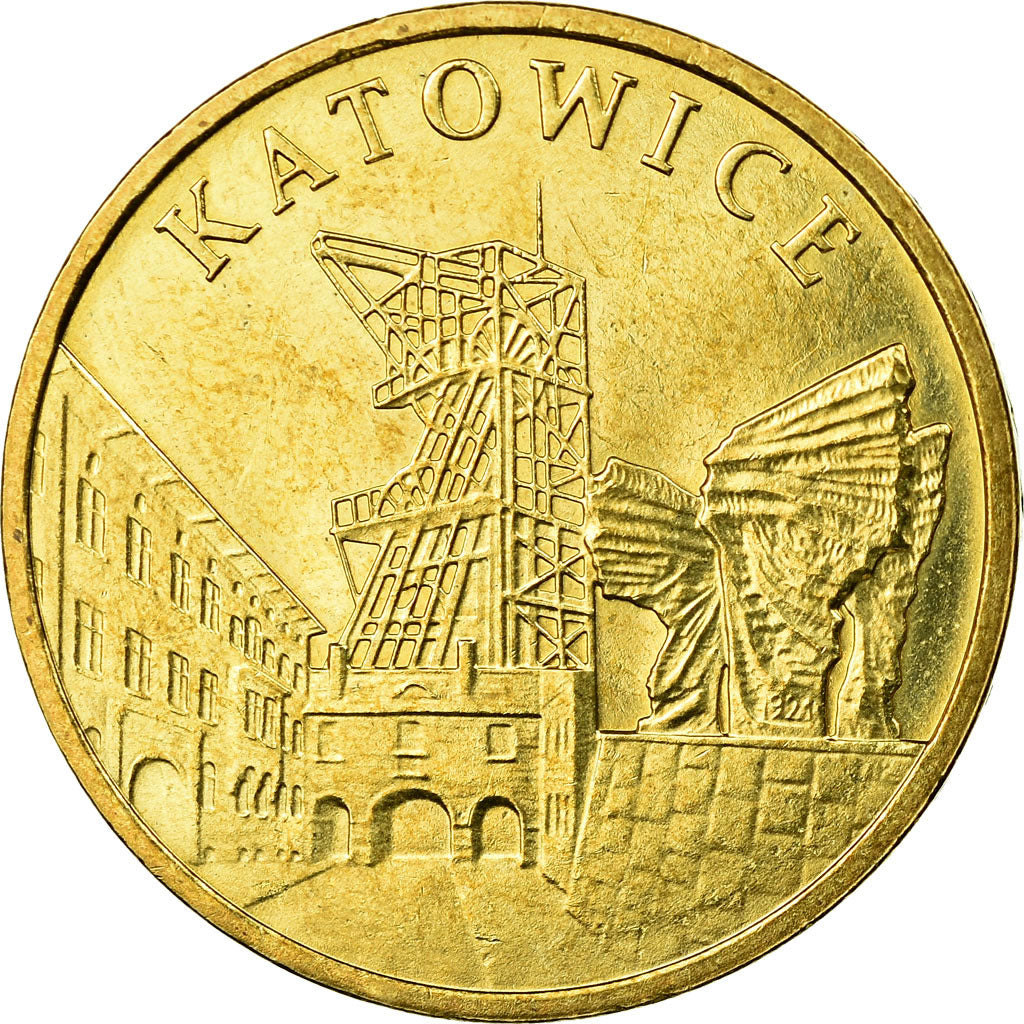 Münze, Polen, City of Katowice, 2 Zlote, 2010, Warsaw, SS, Messing, KM:761
