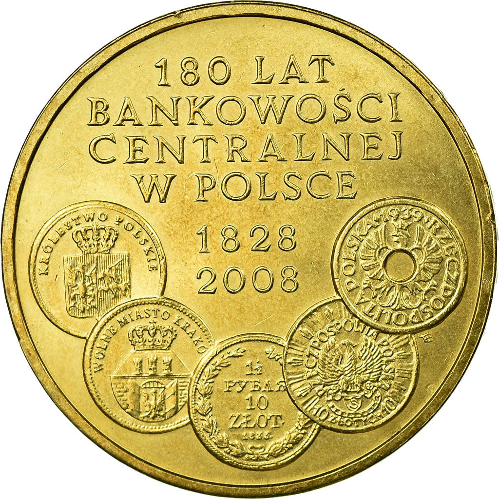 Coin, Poland, Central Banking, 180th Anniversary, 2 Zlote, 2009, Warsaw