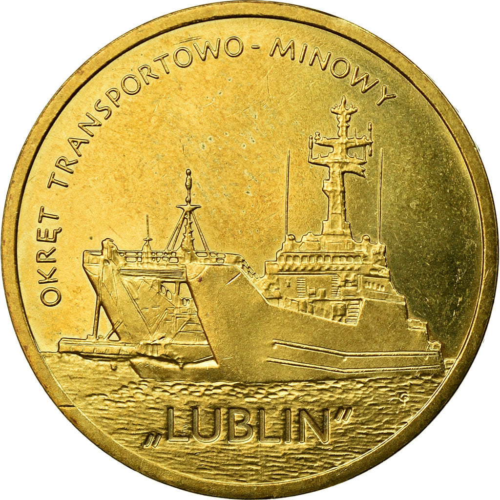 Moneta, Polska, Polish Ships - Lublin Class Minelayer - Landing Ship, 2 Zlotych