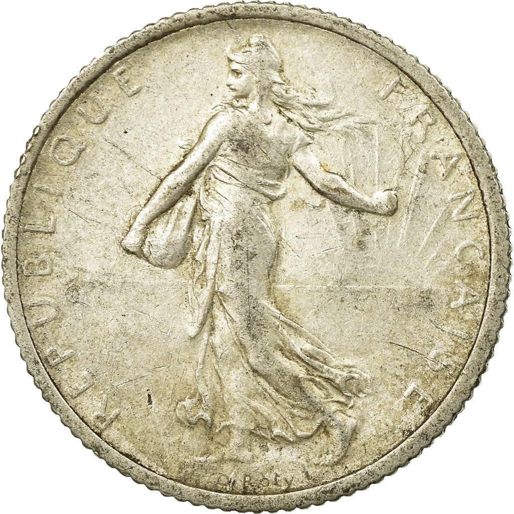 Moneta, Francja, Semeuse, Franc, 1916, Paris, VF(20-25), Srebro, KM:844.1