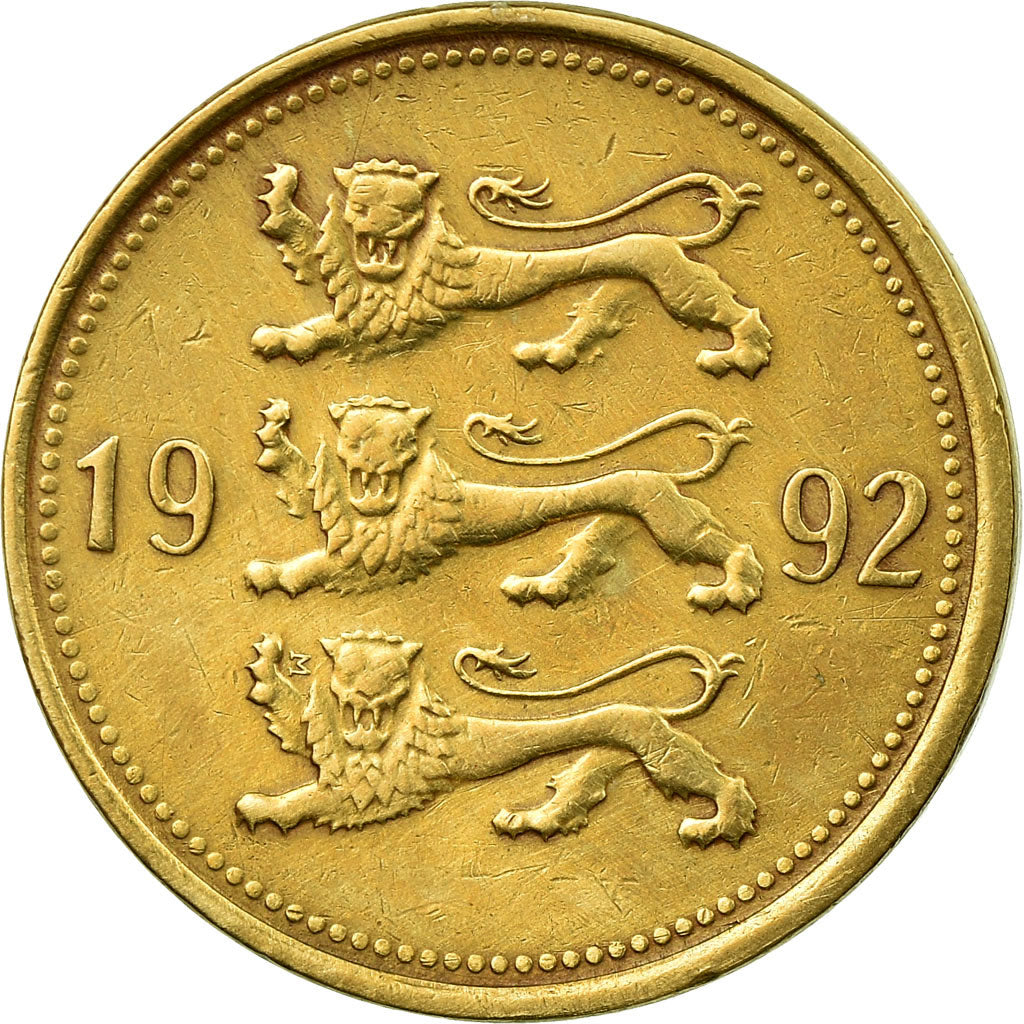 Moneda, Estonia, 50 Senti, 1992, MBC, Aluminio - bronce, KM:24