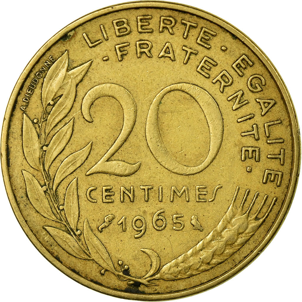 Coin, France, Marianne, 20 Centimes, 1965, Paris, EF(40-45), Aluminum-Bronze