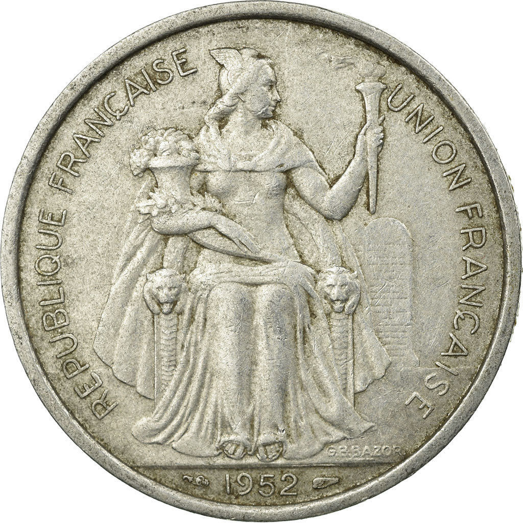 Monnaie, FRENCH OCEANIA, 5 Francs, 1952, Paris, TTB, Aluminium, KM:4