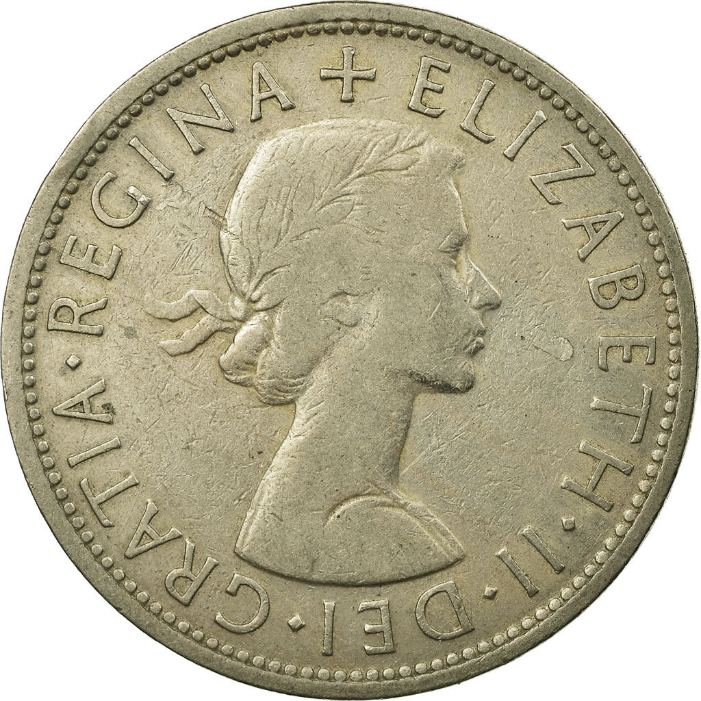 Monnaie, Grande-Bretagne, Elizabeth II, 1/2 Crown, 1956, TB+, Copper-nickel