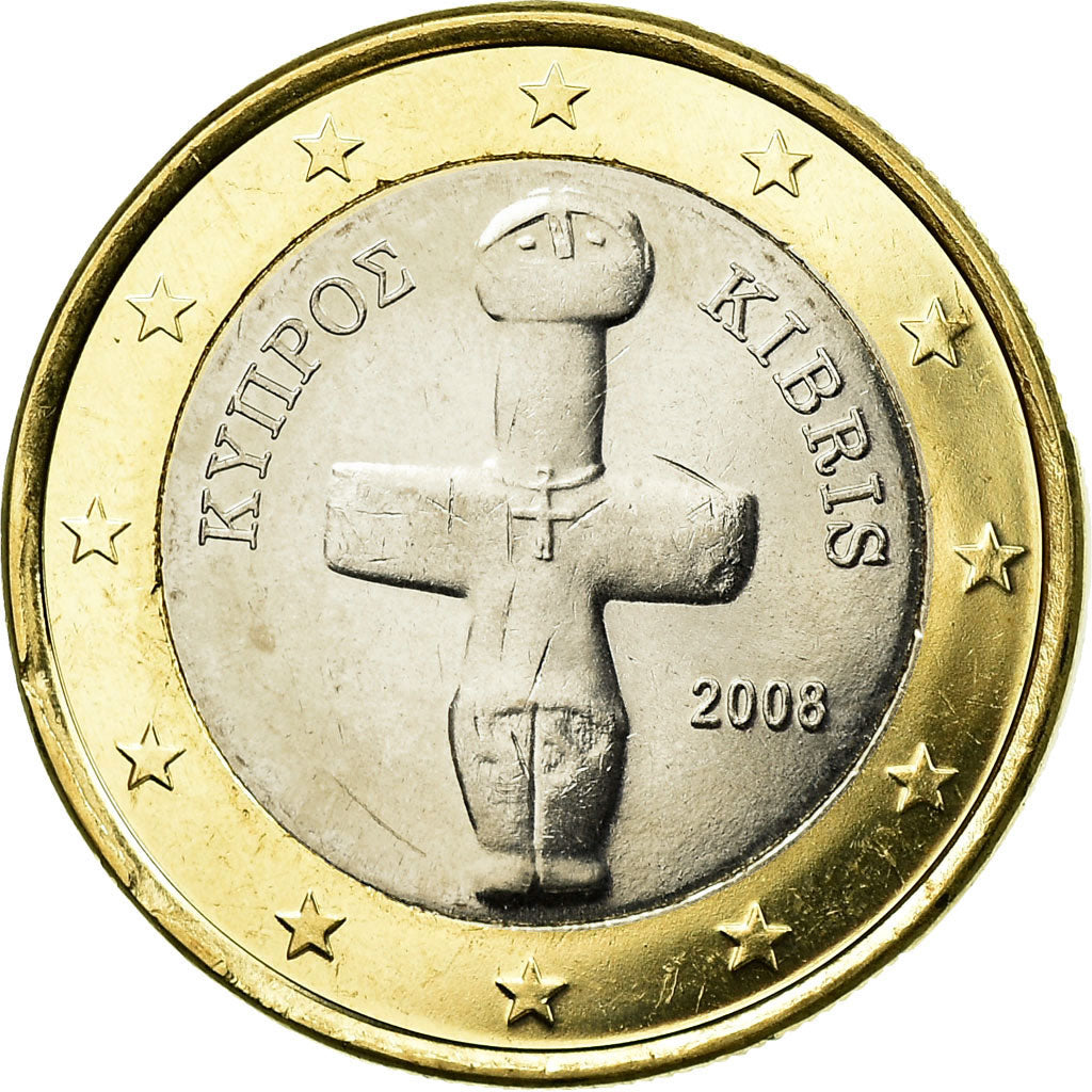 Cyprus, Euro, 2008, AU(55-58), Bi-Metallic, KM:84