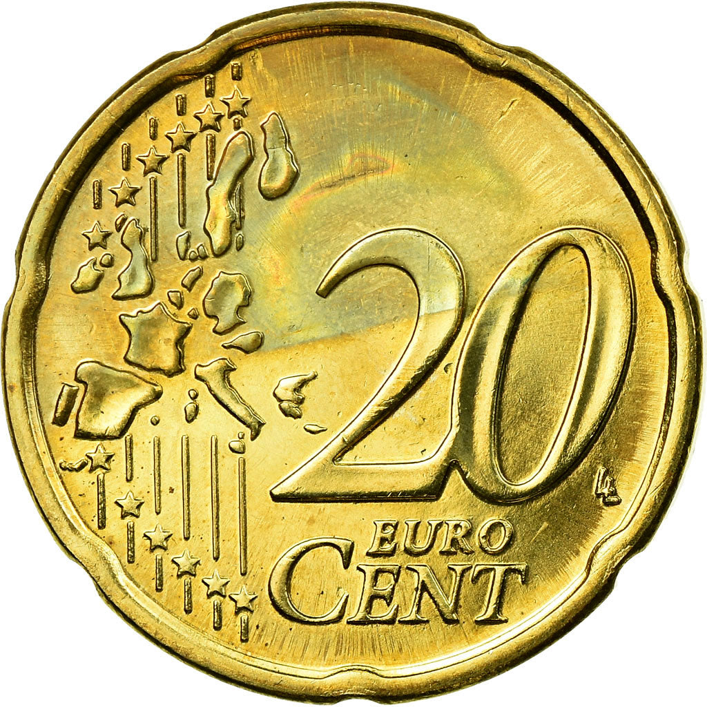 Finland, 20 Euro Cent, 2001, EF(40-45), Brass, KM:102