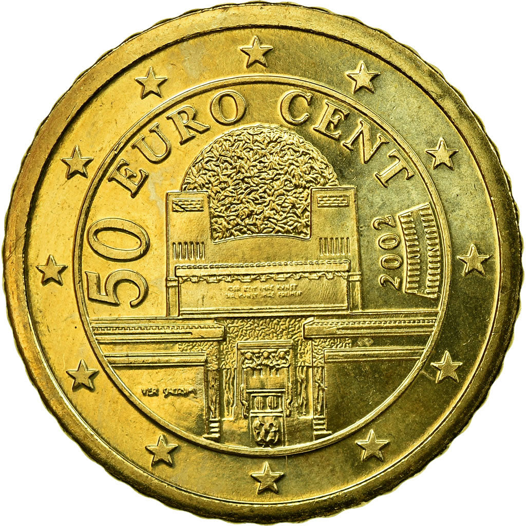 Austria, 50 Euro Cent, 2002, AU(55-58), Brass, KM:3087