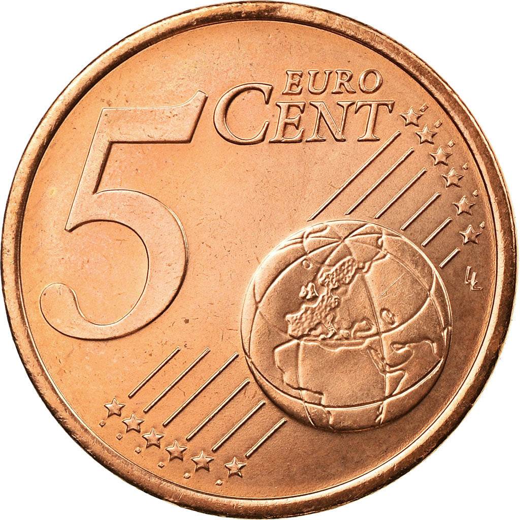 Francia, 5 Euro Cent, 2008, EBC, Cobre chapado en acero, Gadoury:3, KM:1284
