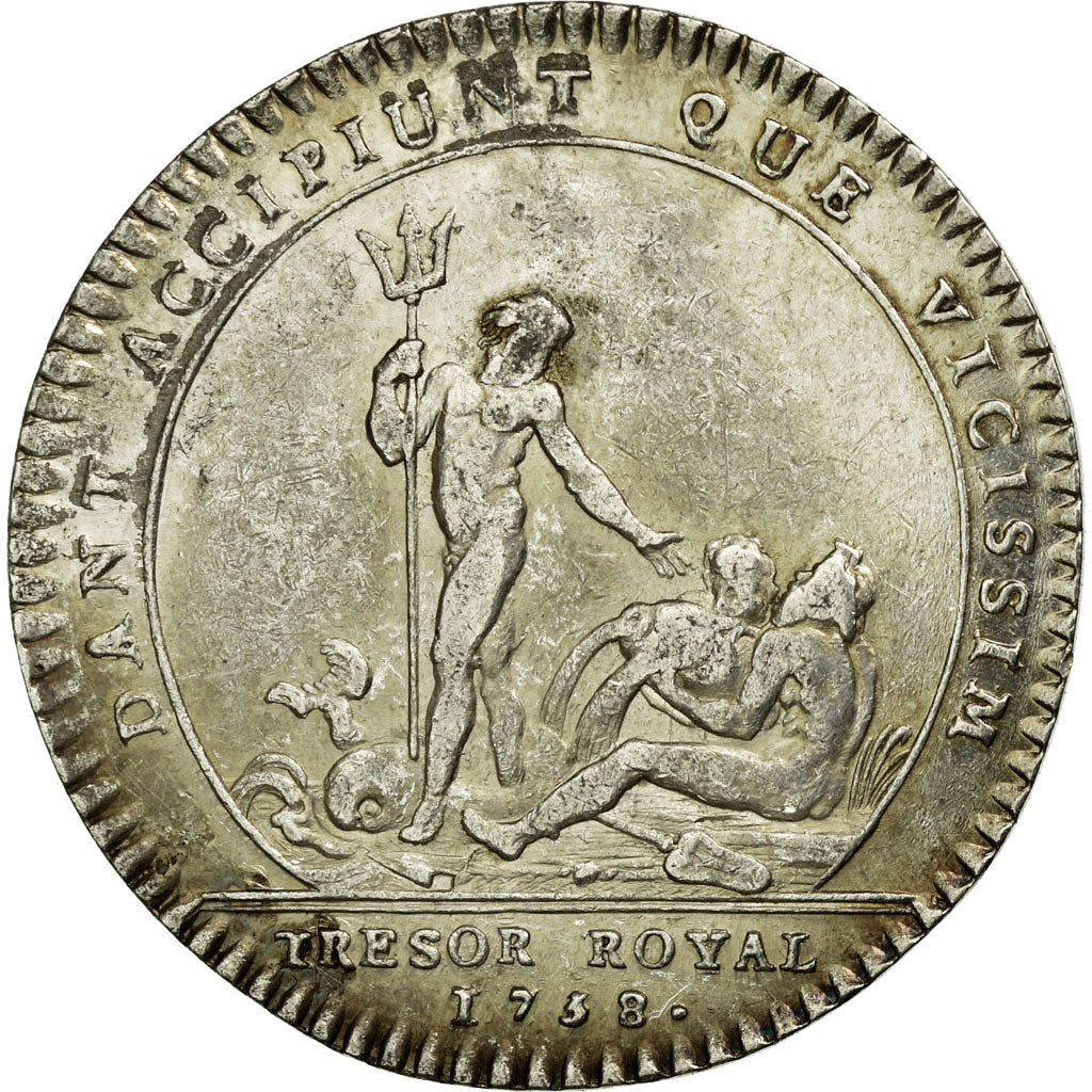 France, Token, Royal, 1758, AU(55-58), Silver, Feuardent:2098