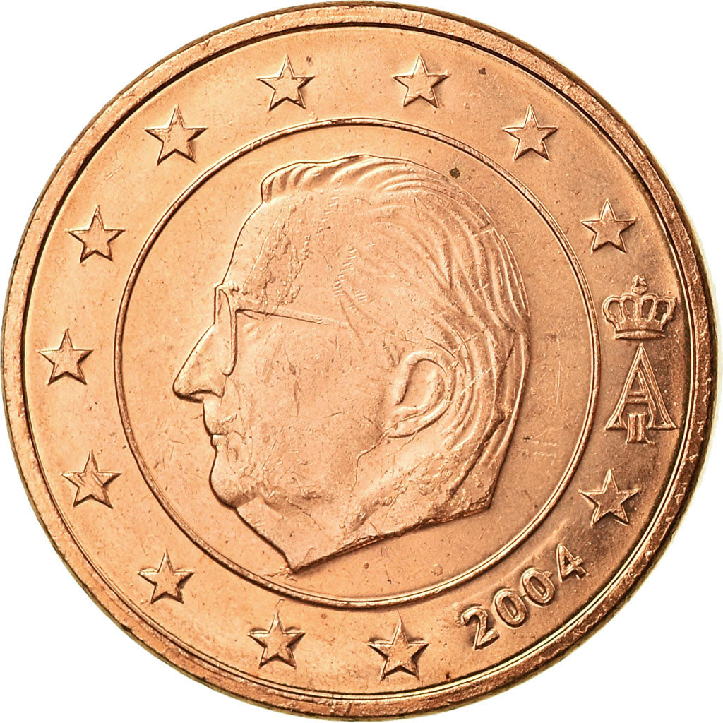 Belgia, Euro Cent, 2004, Brussels, EF(40-45), Miedź platerowana stalą, KM:224