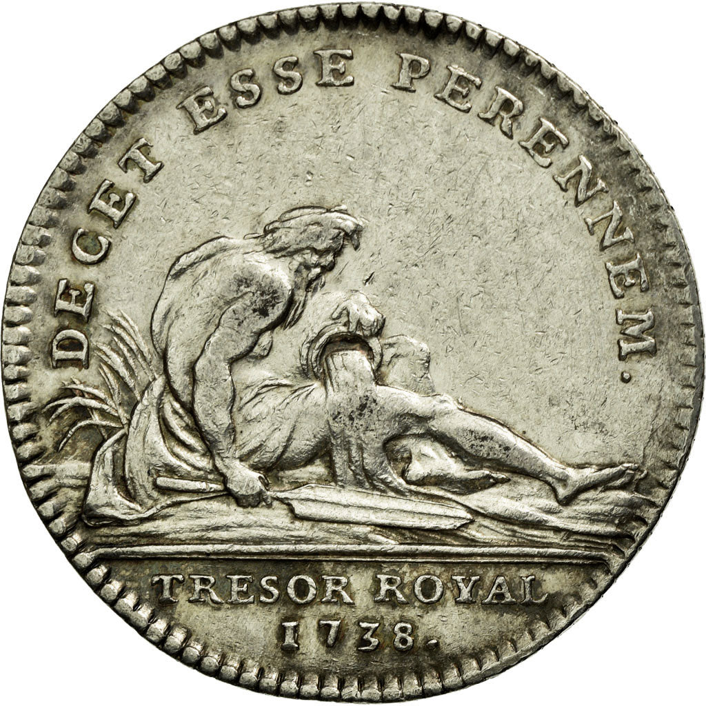France, Token, Royal, 1738, AU(50-53), Silver, Feuardent:2046