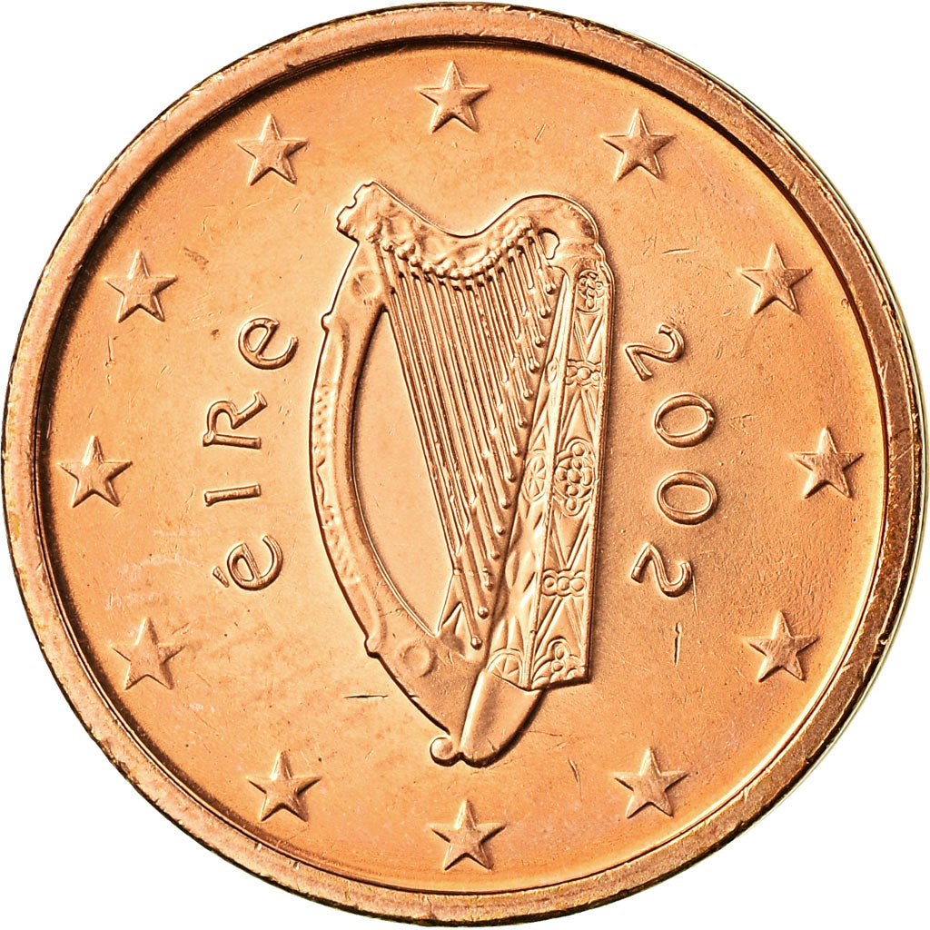 REPUBBLICA D’IRLANDA, 2 Euro Cent, 2002, SPL-, Acciaio placcato rame, KM:33