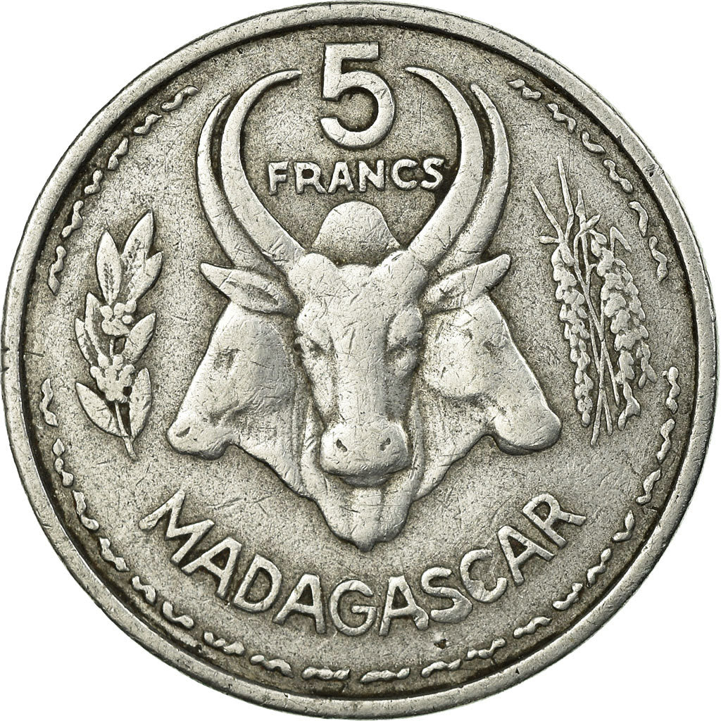 Coin, Madagascar, 5 Francs, 1953, Paris, EF(40-45), Aluminum, KM:5