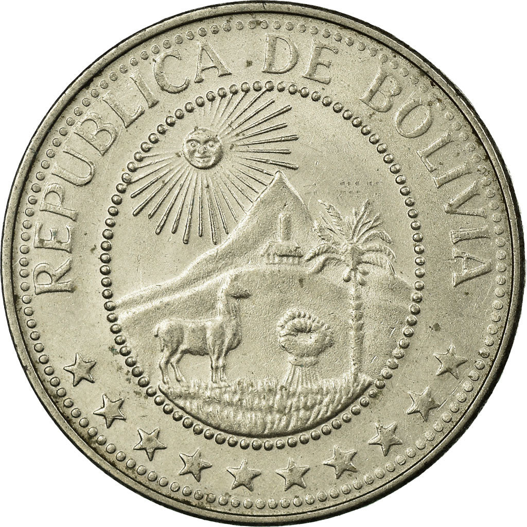 Coin, Bolivia, 20 Centavos, 1973, EF(40-45), Nickel Clad Steel, KM:189