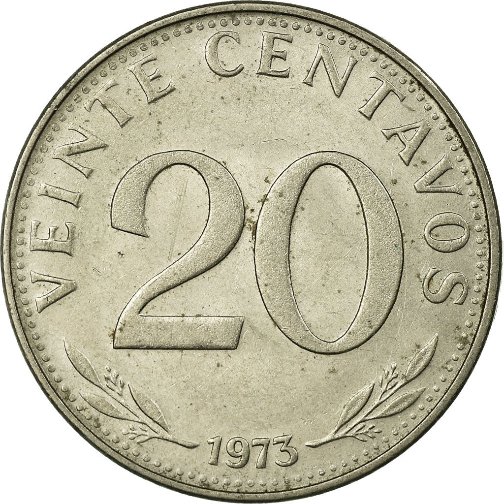 Coin, Bolivia, 20 Centavos, 1973, EF(40-45), Nickel Clad Steel, KM:189