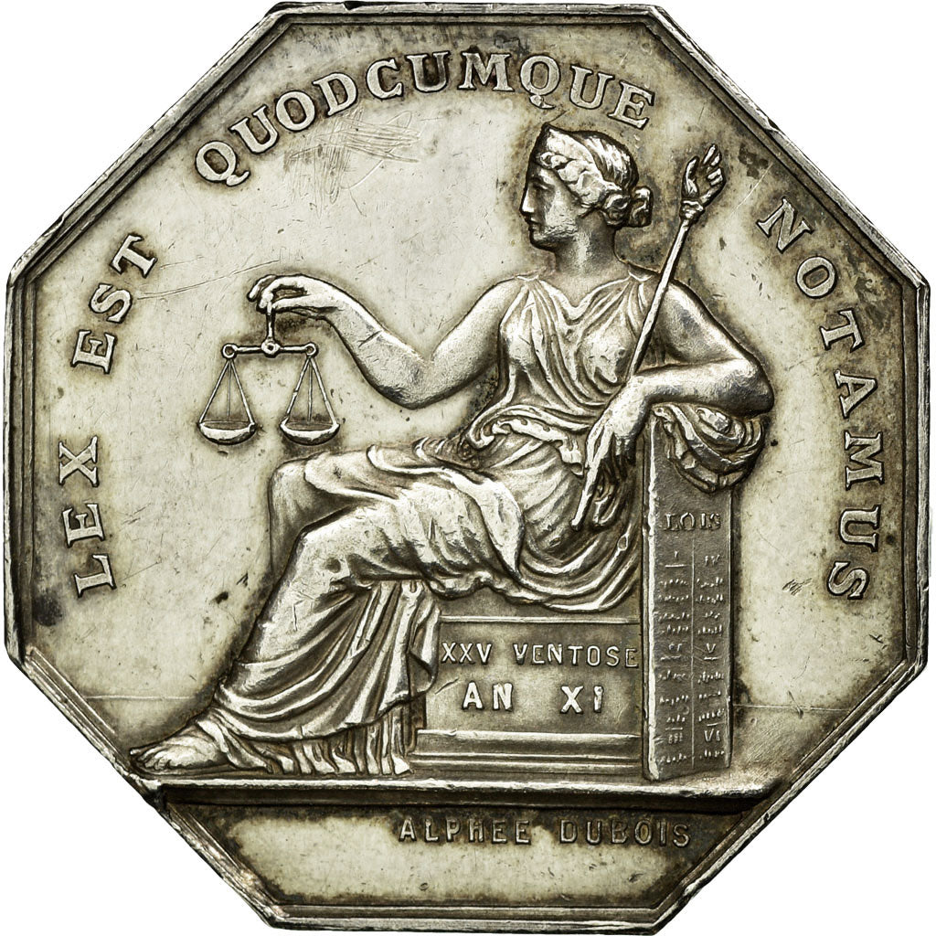 France, Token, Notary, AU(50-53), Silver, Lerouge:117