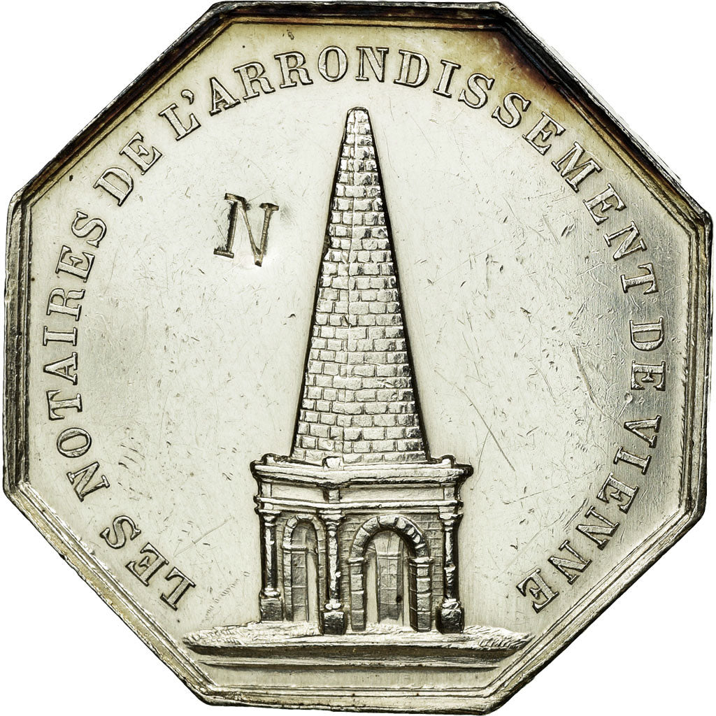 France, Token, Notary, 1837, MS(60-62), Silver, Lerouge:435a