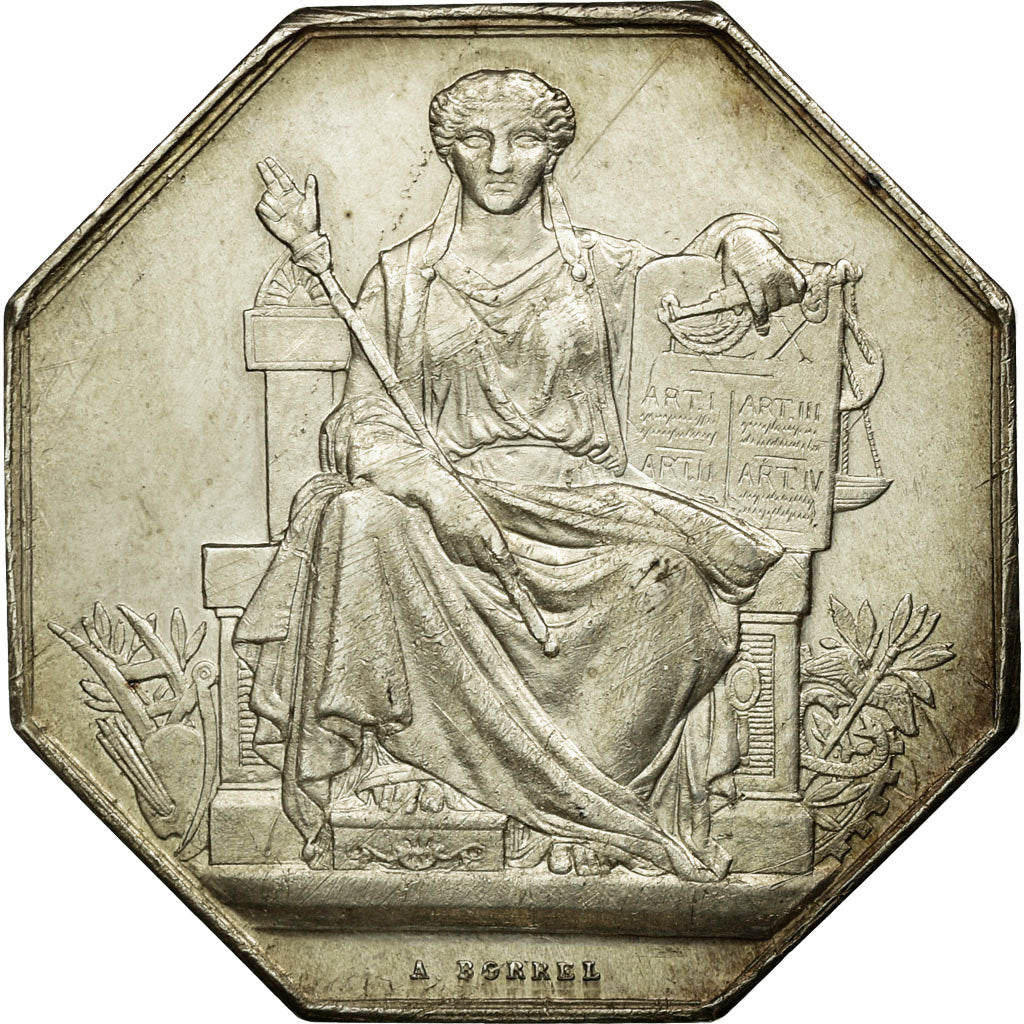 France, Token, Notary, AU(50-53), Silver, Lerouge:354