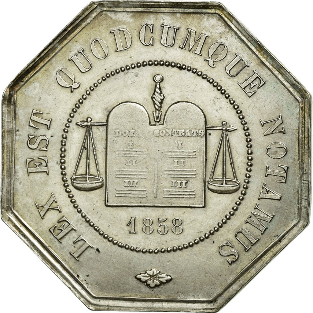 France, Jeton, Notary, 1858, TTB+, Argent, Lerouge:326