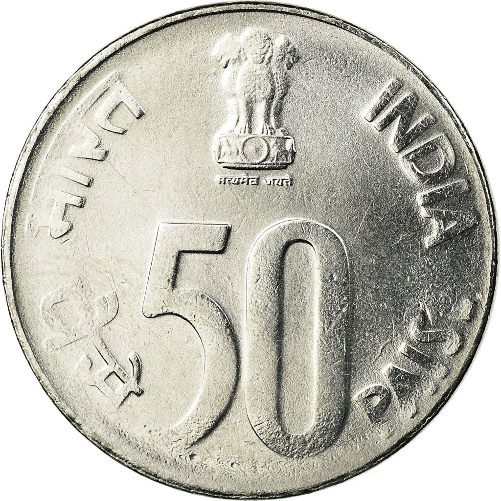 Münze, INDIA-REPUBLIC, 50 Paise, 2002, VZ, Stainless Steel, KM:69