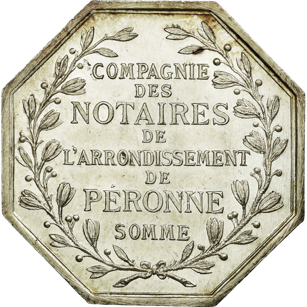France, Token, Notary, 1858, AU(55-58), Silver, Lerouge:326