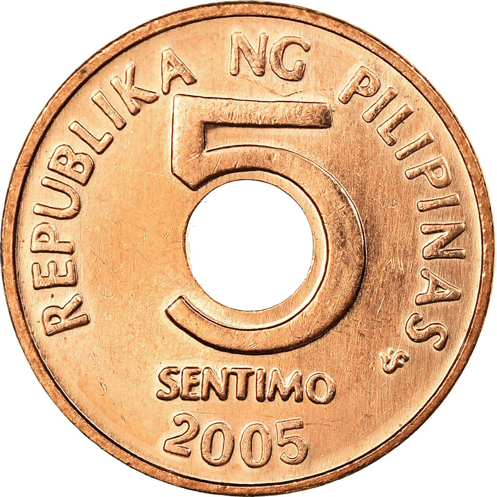 Münze, Philippinen, 5 Sentimos, 2005, VZ, Copper Plated Steel, KM:268