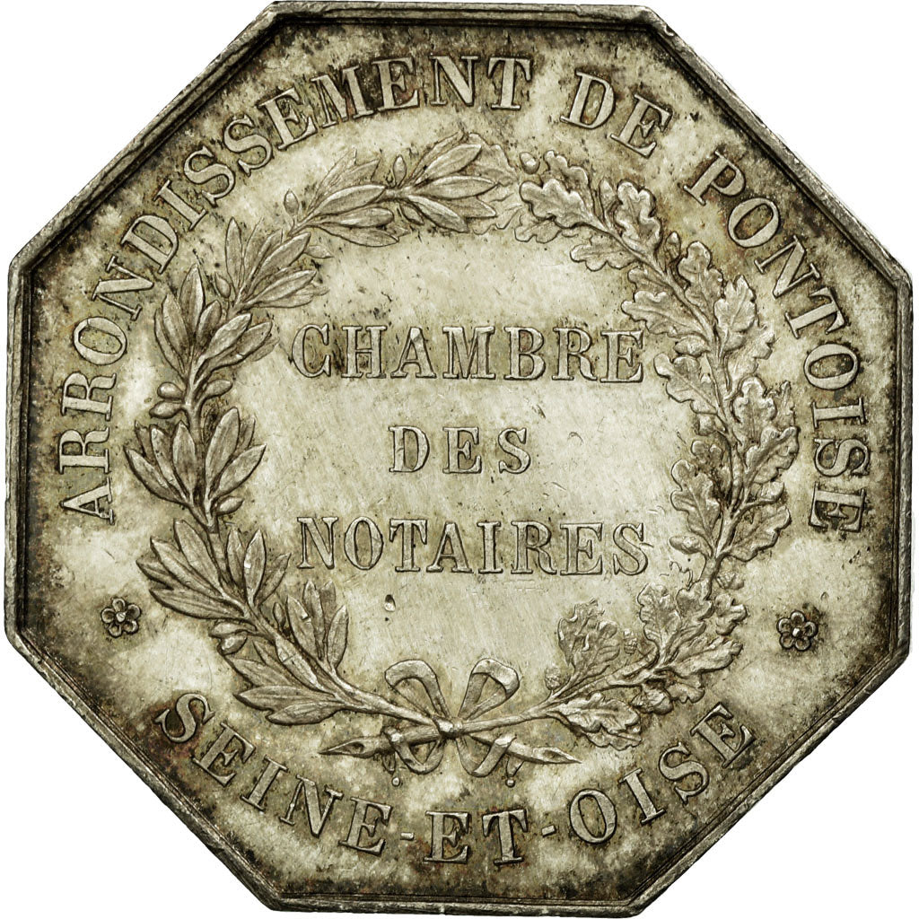 France, Token, Notary, 1877, EF(40-45), Silver, Lerouge:338