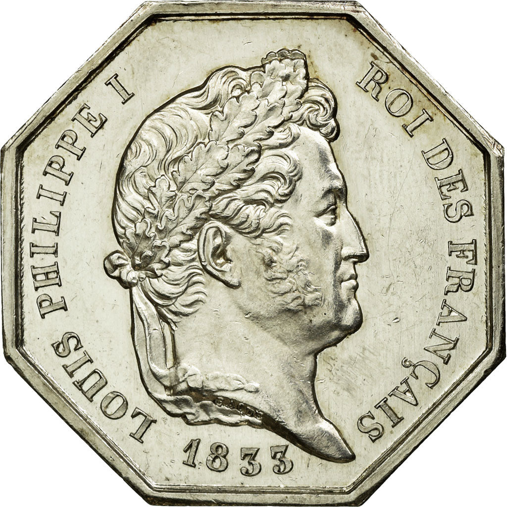 France, Token, Notary, 1833, MS(60-62), Silver, Lerouge:336