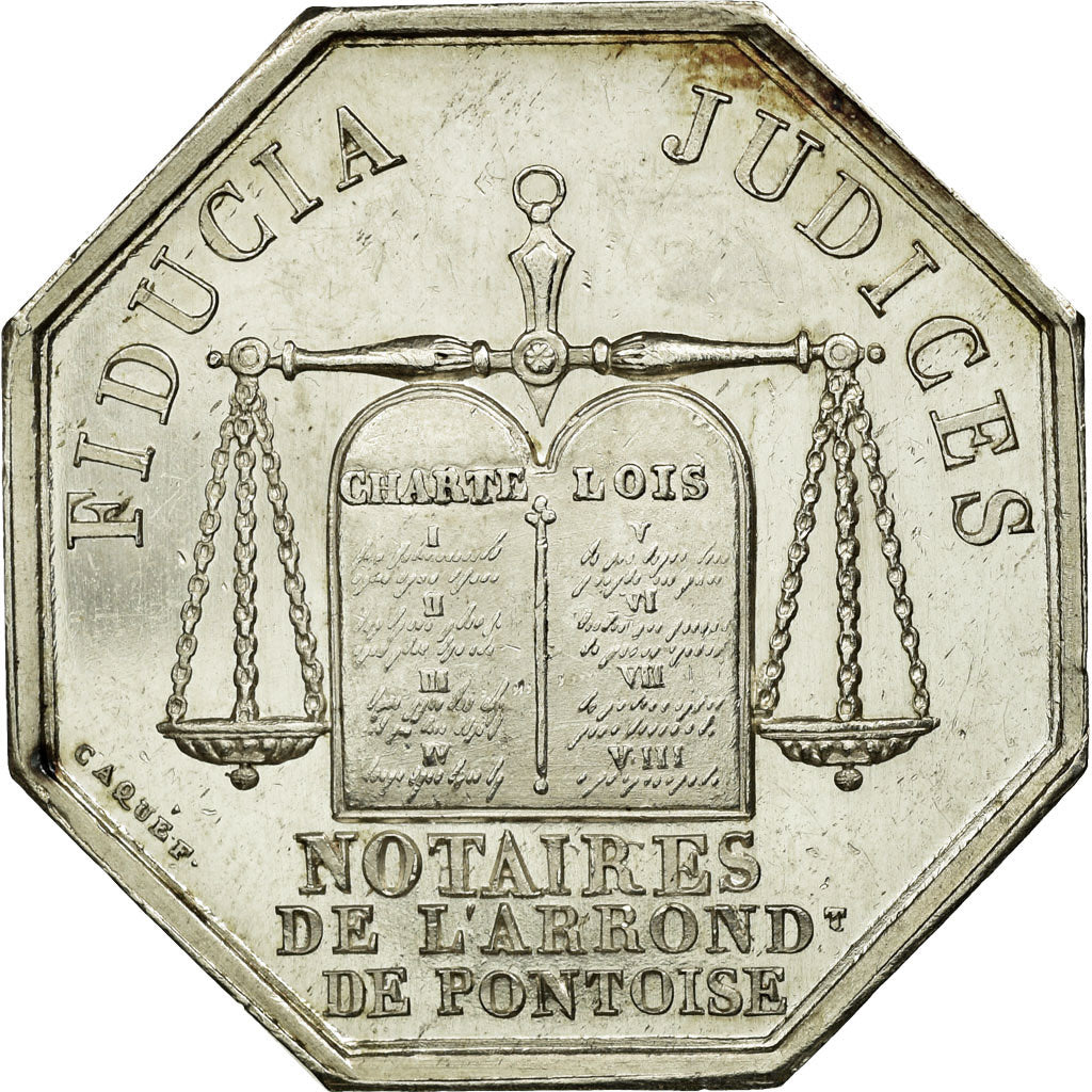 France, Token, Notary, 1833, MS(60-62), Silver, Lerouge:336