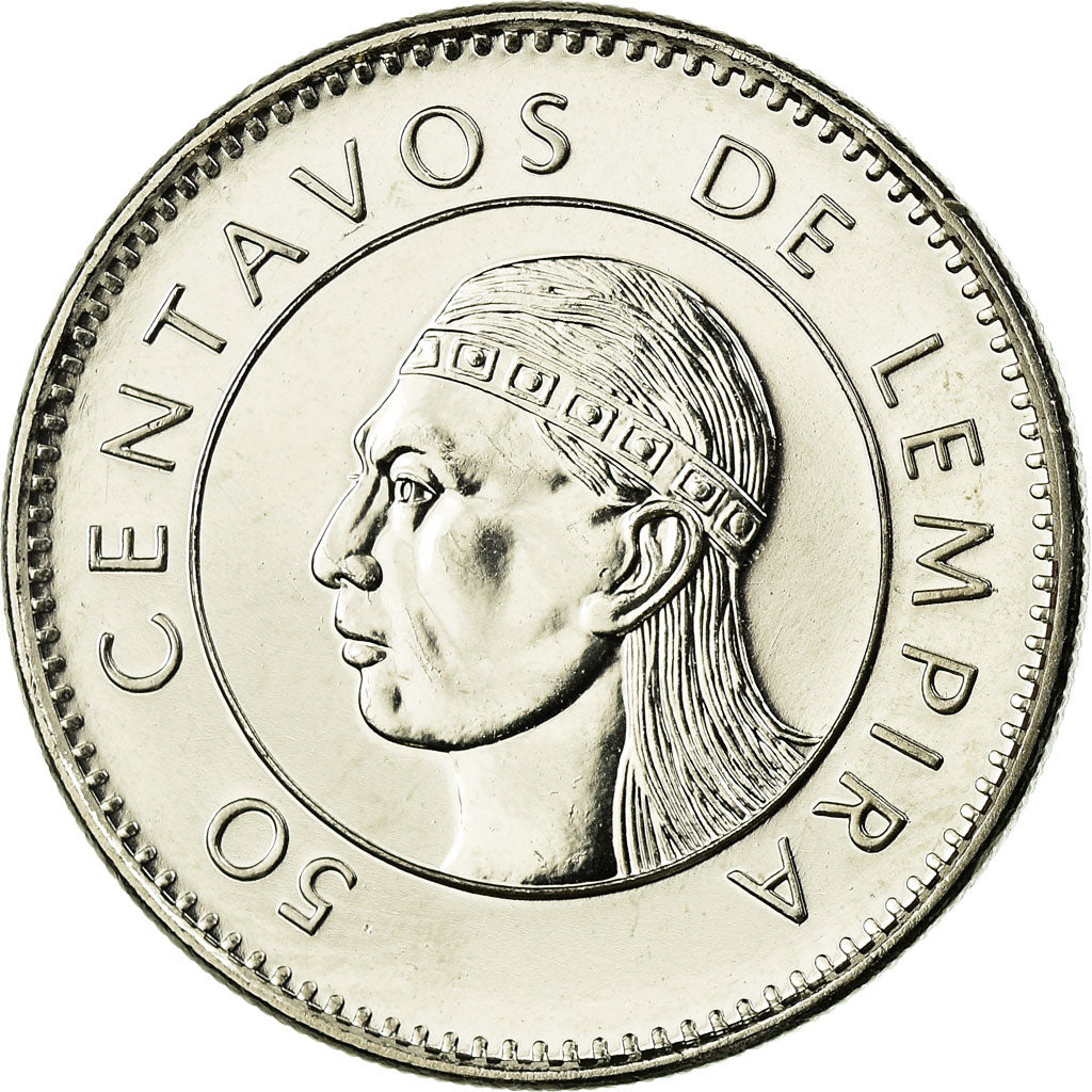 Coin, Honduras, 50 Centavos, 2005, MS(63), Nickel plated steel, KM:84a.2